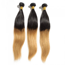 Load image into Gallery viewer, PREMIUM QUALITY LUXE WEFT 16-26 Inches Straight Ombre' Human Hair Colour #1B/27