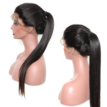 Load image into Gallery viewer, PREMIUM QUALITY 10-20 Inches 22" x 4"x 2" Sleek Straight #1B Natural Black 360 Lace Frontal
