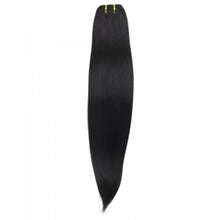 Load image into Gallery viewer, PREMIUM QUALITY LUXE WEFT 16-26 Inches Straight Coloured 100% Virgin Remy Human Hair colour 1 Jet Black