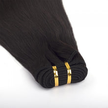 Load image into Gallery viewer, PREMIUM QUALITY LUXE WEFT 16-26 Inches Straight Coloured 100% Virgin Remy Human Hair Colour 1B Natural Black