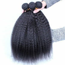 Load image into Gallery viewer, 10AA GRADE QUALITY 10-28 Inches Kinky Curly 100% Brazilian Human Hair 1B Natural Black