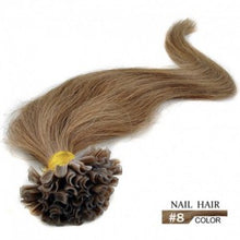 Load image into Gallery viewer, PREMIUM QUALITY 16-24 Inches Straight Nail Tip Remy Human Hair Extensions colour #8 Chocolate brown