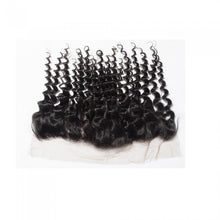 Load image into Gallery viewer, PREMIUM QUALITY 10-20 Inch 13&quot; x 4&quot; Deep wave Free Part Full frontal Lace Closure #1B Natural Black
