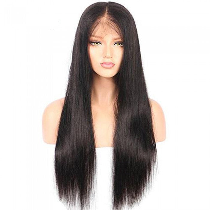 PREMIUM QUALITY #1B  Undetectable Transparent 13x6 Lace Wig 14-24 Inches Straight Brazilian wig