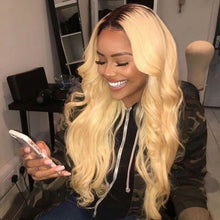 Load image into Gallery viewer, PREMIUM QUALITY 10-20 Inches 13&quot; x 4&quot; Body wave Free Part Full frontal Lace Closure #1B/613
