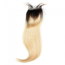 Load image into Gallery viewer, PREMIUM QUALITY 10-16 Inches 4&quot; x 4&quot; Free Part Straight Lace Closure #1B/613

