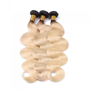 PREMIUM QUALITY LUXE WEFT 16-24 Inches Ombre Human Hair Colour #1B/613 Body Wave