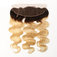 Load image into Gallery viewer, PREMIUM QUALITY 10-20 Inches 13&quot; x 4&quot; Body wave Free Part Full frontal Lace Closure #1B/613
