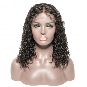 PREMIUM QUALITY #1B  10"-22" Pre-Plucked 180% Density Italian Curly Human Hair, Deep Part 13x6 Lace Front Wigs