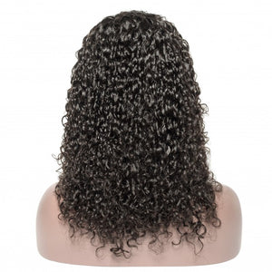 PREMIUM QUALITY #1B  10"-22" Pre-Plucked 180% Density Italian Curly Human Hair, Deep Part 13x6 Lace Front Wigs