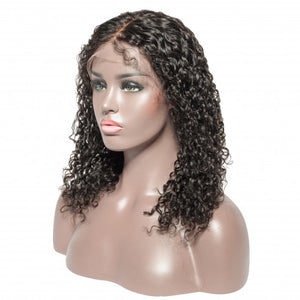 PREMIUM QUALITY #1B  10"-22" Pre-Plucked 180% Density Italian Curly Human Hair, Deep Part 13x6 Lace Front Wigs