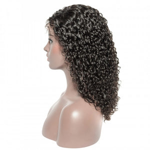 PREMIUM QUALITY #1B  10"-22" Pre-Plucked 180% Density Italian Curly Human Hair, Deep Part 13x6 Lace Front Wigs