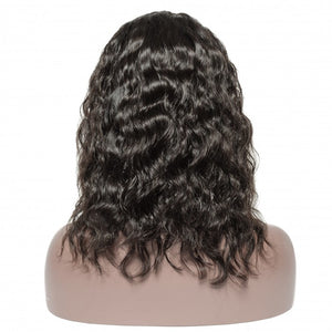 PREMIUM QUALITY #1B 10-14 Inches Pre-Plucked 13"x6" Full Frontal Lace Wig Natural Wavy wig