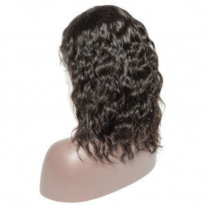 PREMIUM QUALITY #1B 10-14 Inches Pre-Plucked 13"x6" Full Frontal Lace Wig Natural Wavy wig