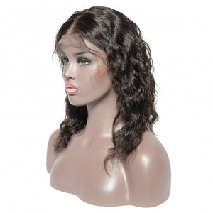 PREMIUM QUALITY #1B 10-14 Inches Pre-Plucked 13"x6" Full Frontal Lace Wig Natural Wavy wig