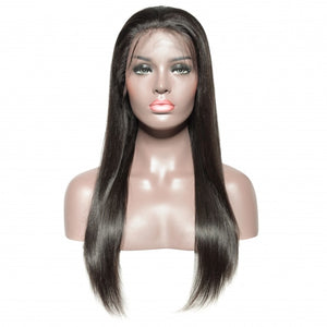 PREMIUM QUALITY #1B  10 - 22 Inches 13"x6" Silk Straight Frontal Lace Wig