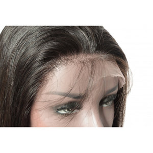 PREMIUM QUALITY #1B  10 - 22 Inches 13"x6" Silk Straight Frontal Lace Wig