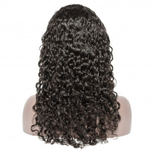 PREMIUM QUALITY #1B 14-24 Inches 13x6 Density Water Wavy Frontal Lace Wig