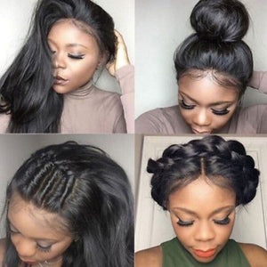 PREMIUM QUALITY #1B  360 Lace Lace Wig 14-24 Inches Straight Brazilian hair