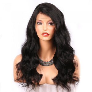 PREMIUM QUALITY #1B  Bleached knots 360 Lace Frontal Wig 150% Density Body Wave Virgin Hair
