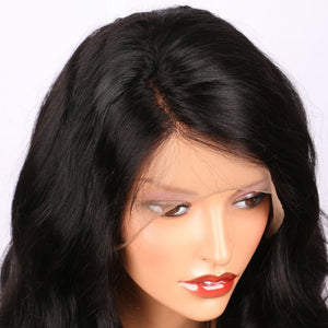 PREMIUM QUALITY #1B  Bleached knots 360 Lace Frontal Wig 150% Density Body Wave Virgin Hair