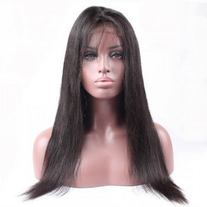 PREMIUM QUALITY #1B  360 Lace Lace Wig 14-24 Inches Straight Brazilian hair