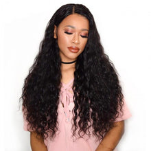 Load image into Gallery viewer, PREMIUM QUALITY #1B 360 Lace Frontal wig 14-24 inches Water wavy Virgin Hair
