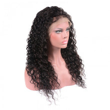 Load image into Gallery viewer, PREMIUM QUALITY #1B 360 Lace Frontal wig 14-24 inches Water wavy Virgin Hair
