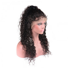 Load image into Gallery viewer, PREMIUM QUALITY #1B 360 Lace Frontal wig 14-24 inches Water wavy Virgin Hair
