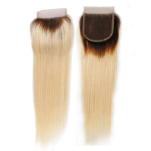 Load image into Gallery viewer, PREMIUM QUALITY 10-16 Inches 4&quot; x 4&quot; Free Part Straight Lace Closure #1B/613
