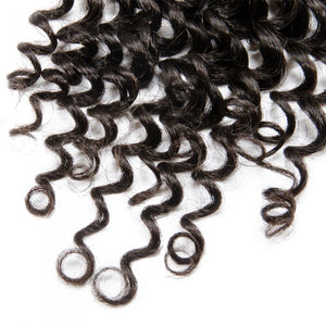 PREMIUM QUALITY 10-20 Inch 4" x 4" Deep Curly Free Parted Lace Closure #1B Natural Black