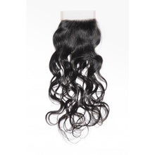 Load image into Gallery viewer, PREMIUM QUALITY 10-20 Inches  4&quot; x 4&quot; Natural Wavy Free Part Lace Closure #1B Natural Black
