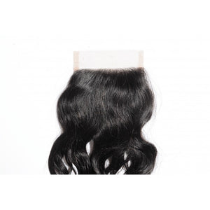 PREMIUM QUALITY 10-20 Inches  4" x 4" Natural Wavy Free Part Lace Closure #1B Natural Black