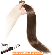 Load image into Gallery viewer, PREMIUM QUALITY 16-24 Inches Straight Nail Tip Remy Human Hair Extensions colour #4 Chocolate brown
