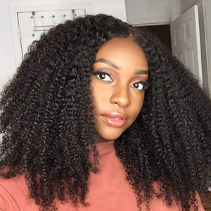PREMIUM QUALITY 10-30 Inches Kinky Curly 100% Brazilian Human Hair 1B Natural Black