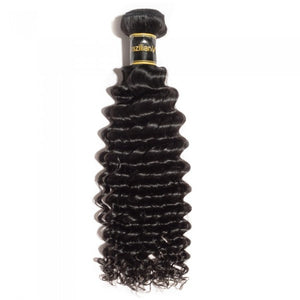PREMIUM QUALITY 10-30 inches Brazilian Deep wave 100% Virgin  Human Hair Colour 1B Natural Black
