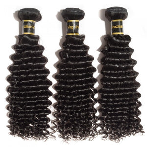 PREMIUM QUALITY 10-30 inches Brazilian Deep wave 100% Virgin  Human Hair Colour 1B Natural Black
