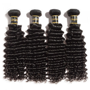 PREMIUM QUALITY 10-30 inches Brazilian Deep wave 100% Virgin  Human Hair Colour 1B Natural Black