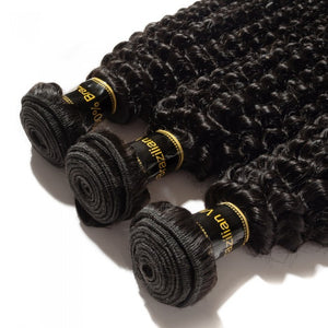 10AA GRADE QUALITY 10-28 Inches Kinky Curly 100% Brazilian Human Hair 1B Natural Black