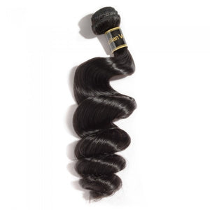 PREMIUM QUALITY 10-30 Inches Loose Wave 100% Brazilian Human Hair Colour 1B Natural Black