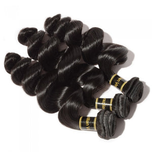 PREMIUM QUALITY 10-30 Inches Loose Wave 100% Brazilian Human Hair Colour 1B Natural Black
