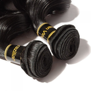 PREMIUM QUALITY 10-30 Inches Loose Wave 100% Brazilian Human Hair Colour 1B Natural Black