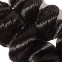 Load image into Gallery viewer, PREMIUM QUALITY 10-30 Inches Loose Wave 100% Brazilian Human Hair Colour 1B Natural Black
