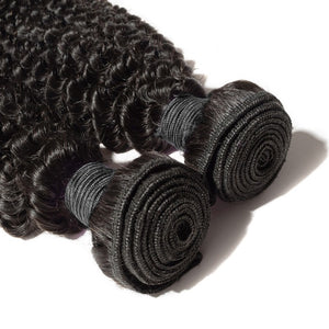 PREMIUM QUALITY 10-30 Inches Kinky Curly 100% Virgin Indian Hair 1B Natural Black
