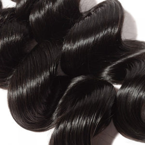 PREMIUM QUALITY 10-30 Inches Loose Wave 100% Indian Human Hair 1B Natural Black