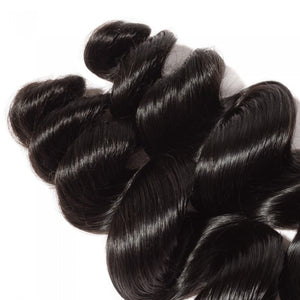 PREMIUM QUALITY 10-30 Inches Loose Wave 100% Indian Human Hair 1B Natural Black