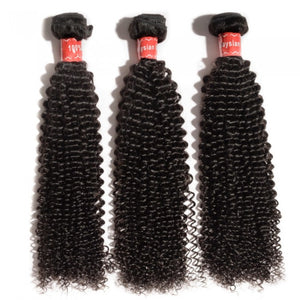 PREMIUM QUALITY 10-30 Inches Kinky Curly 100% Malaysian Human Hair 1B Natural Black