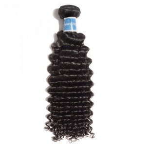 PREMIUM QUALITY 10-30 Inches Deep Wave 100% Virgin Peruvian Hair 1B Natural Black