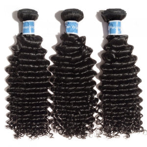 PREMIUM QUALITY 10-30 Inches Deep Wave 100% Virgin Peruvian Hair 1B Natural Black