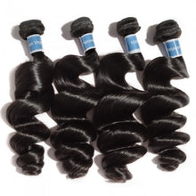 Load image into Gallery viewer, PREMIUM QUALITY 10-30 Inches Loose Wave 100% Peruvian Hair Human 1B Natural Black
